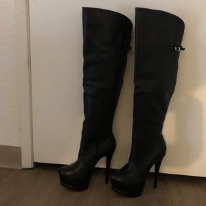 Chinese Laundry  Free Form black thigh high boots.